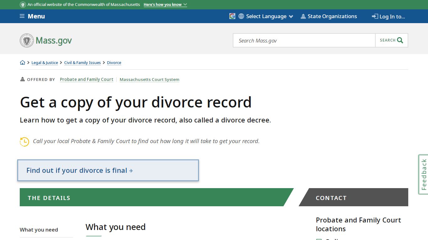 Get a copy of your divorce record | Mass.gov